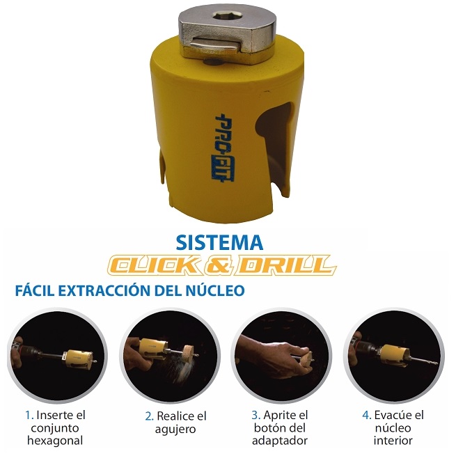 Corona multiuso sistema Click & Drill - 40 mm. 